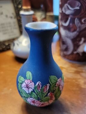 Blue Floral Mini Bud Vase